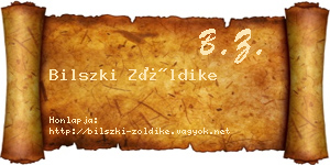 Bilszki Zöldike névjegykártya